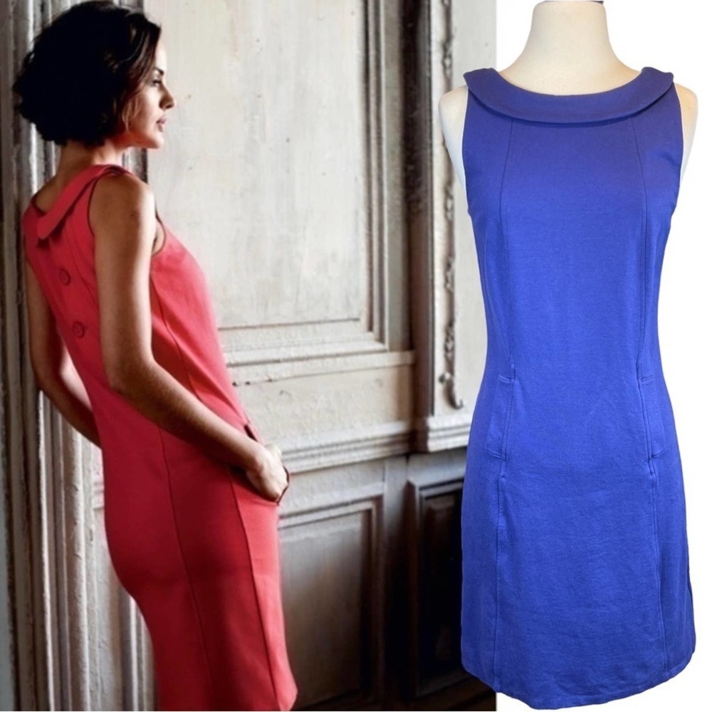 BODEN ~ Blue “Roma” Dress with Sixties-Inspired Styling ~ Size 4